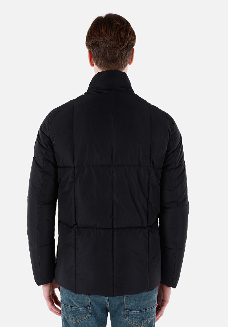 Afișați detalii pentru Palton Negru Pentru Bărbați Slim Fit