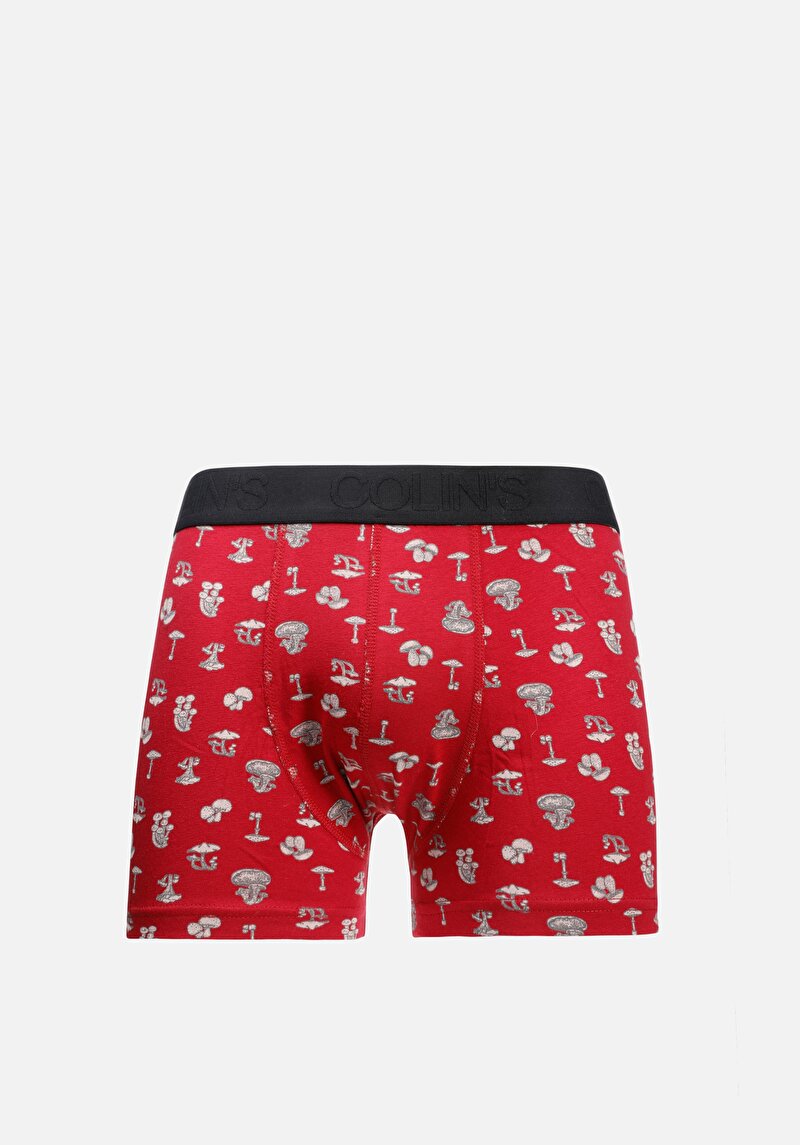 Imagine a Boxer Roșu Pentru Bărbați Cu İmprimeu Modern Fit