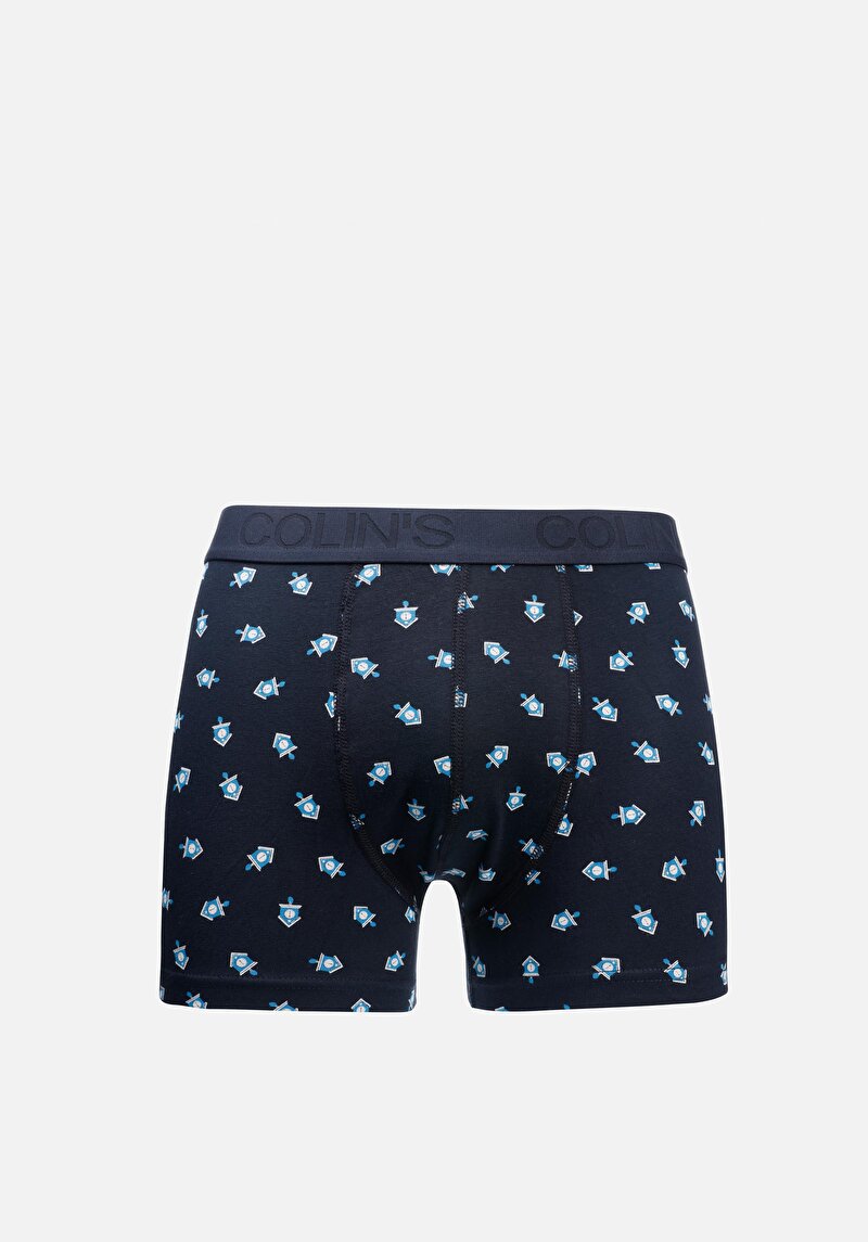 Imagine a Modern Fit Imprimat Boxer Bleumarin Pentru Bărbați