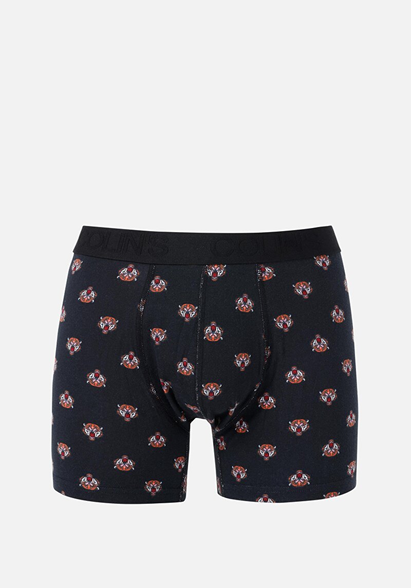 Imagine a Boxer Negru Pentru Bărbați Cu İmprimeu Modern Fit