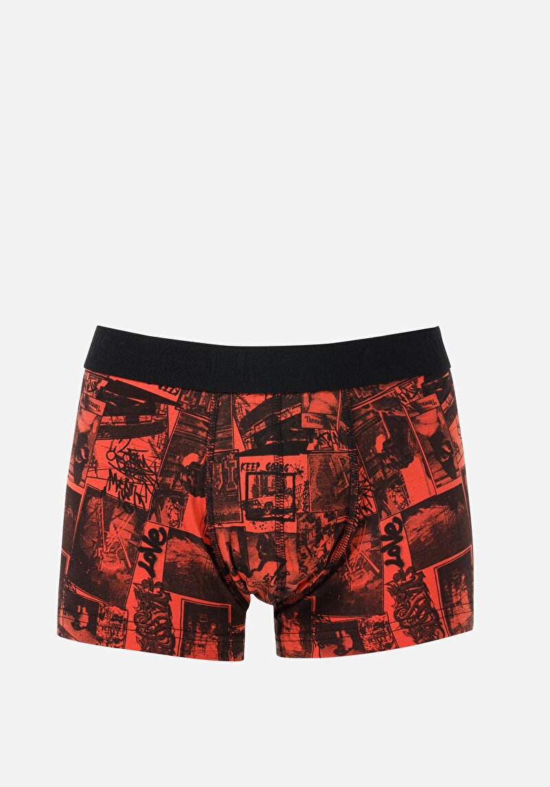 Imagine a Modern Fit Print Boxer Portocaliu Pentru Bărbați