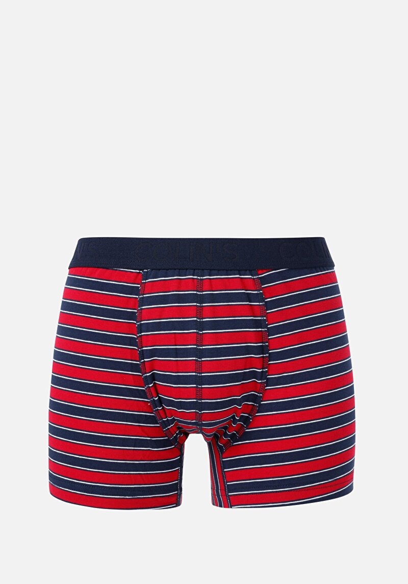 Imagine a Boxer Roșu Pentru Bărbați Cu İmprimeu Modern Fit