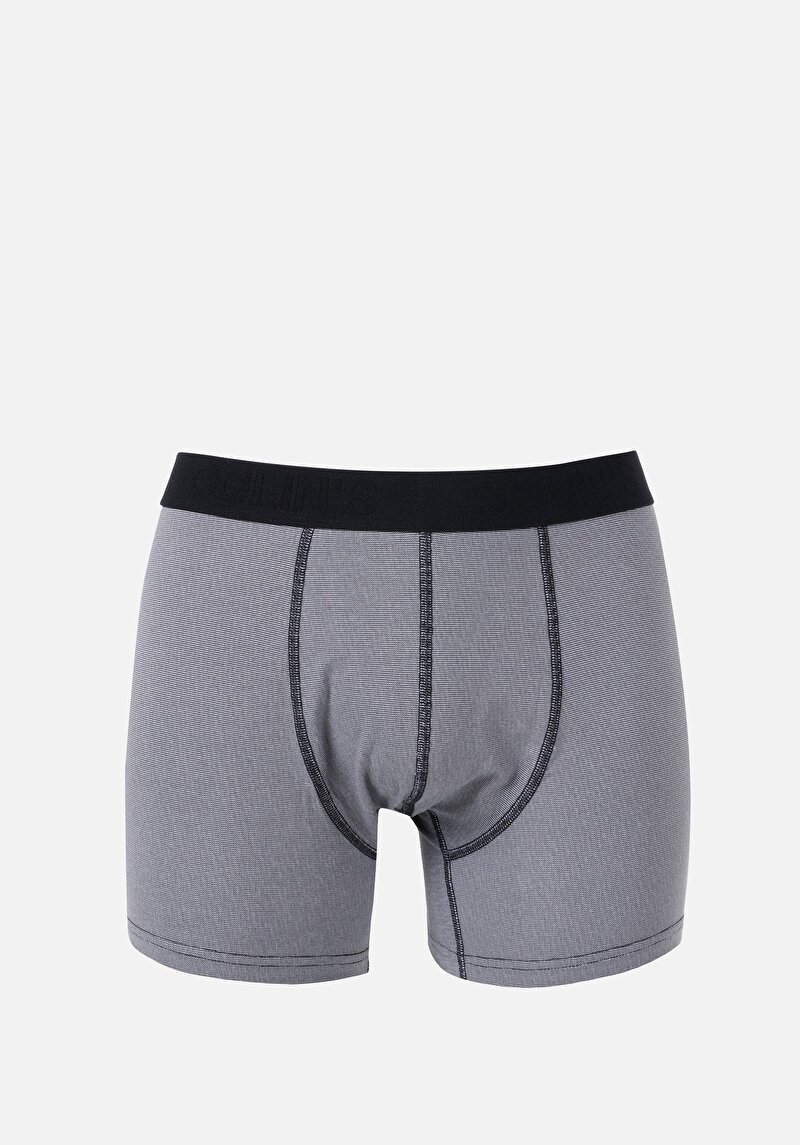 Imagine a Boxer Gri Pentru Bărbați Cu İmprimeu Modern Fit