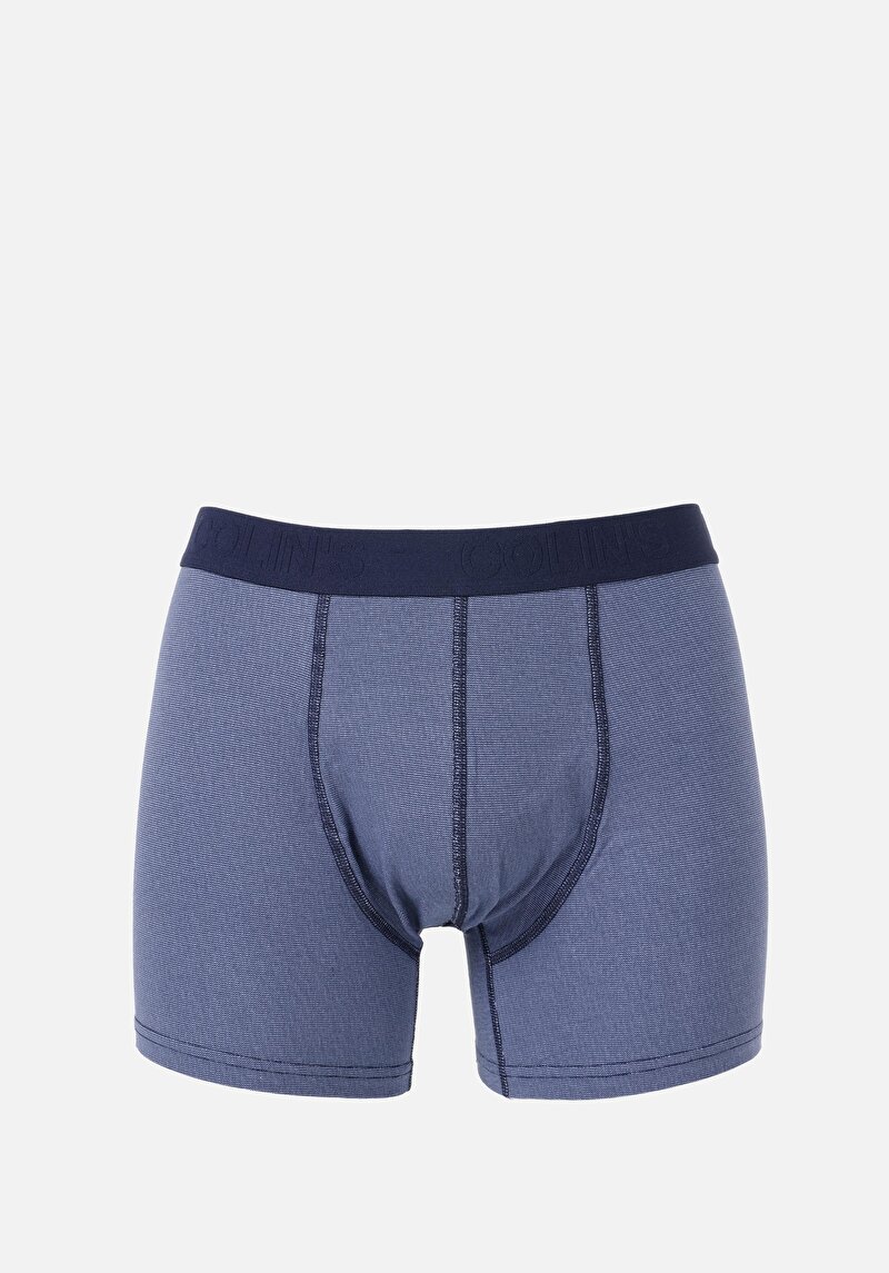 Imagine a Modern Fit Imprimat Boxer Bleumarin Pentru Bărbați