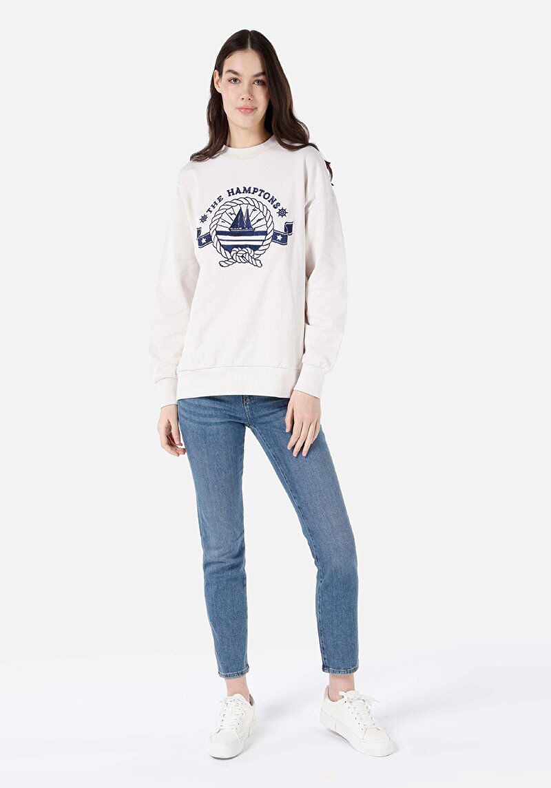 Afișați detalii pentru Hanorac / Bluza De Dama Alb Comfort Fit 100% Bumbac Cl1067957