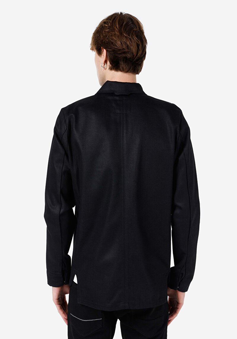 Afișați detalii pentru Jachetă Neagră Pentru Bărbați Cu Fermoar