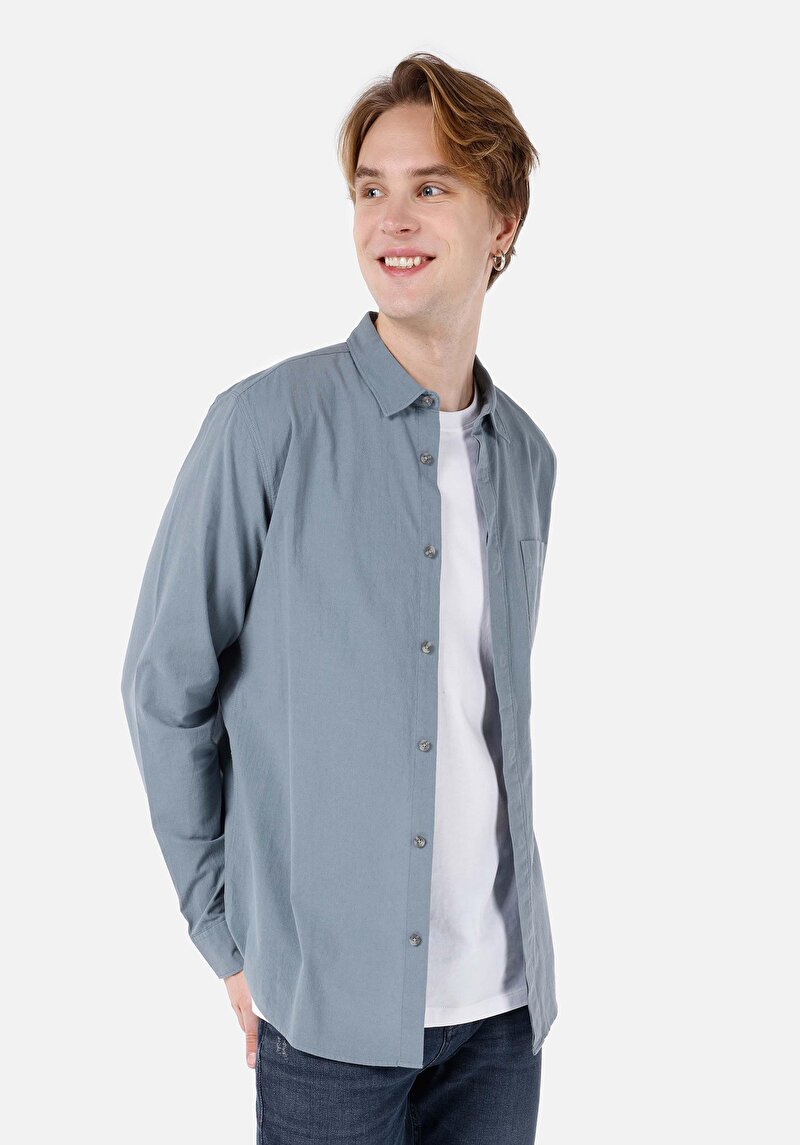 Imagine a Cămașă Regular Fit Cămașă Drept Bărbați Verde Cămașă Cu Manșon Lung