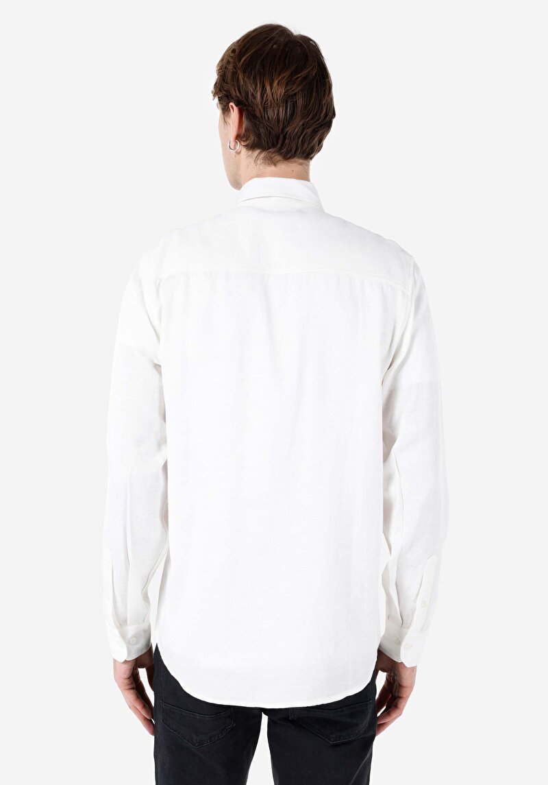Imagine a Camasa Cu Maneca Lunga De Barbati Alb Regular Fit Cl1066931