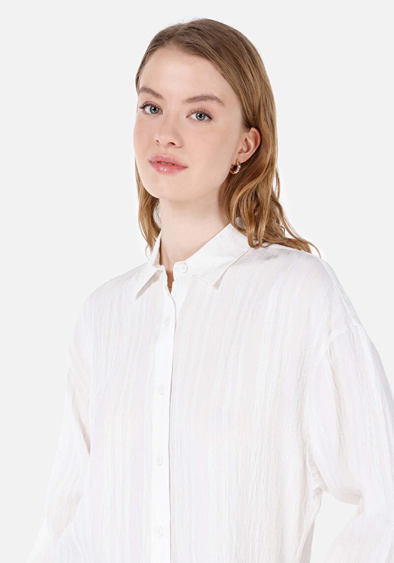 Afișați detalii pentru Cămașă Modernă Cu Gât Drept Cămașă Albă Cu Mânecă Lungă Pentru Femei