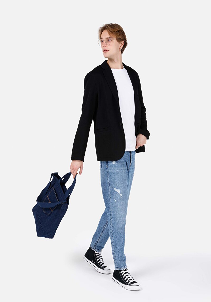 Afișați detalii pentru Jachetă Neagră Pentru Bărbați Slim Fit