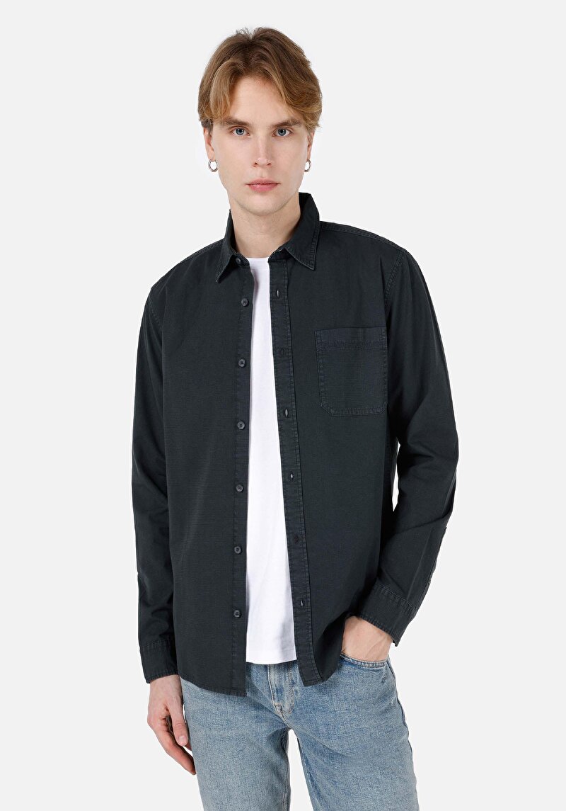 Imagine a Camasa Cu Maneca Lunga De Barbati Antracit Slim Fit Cl1066942