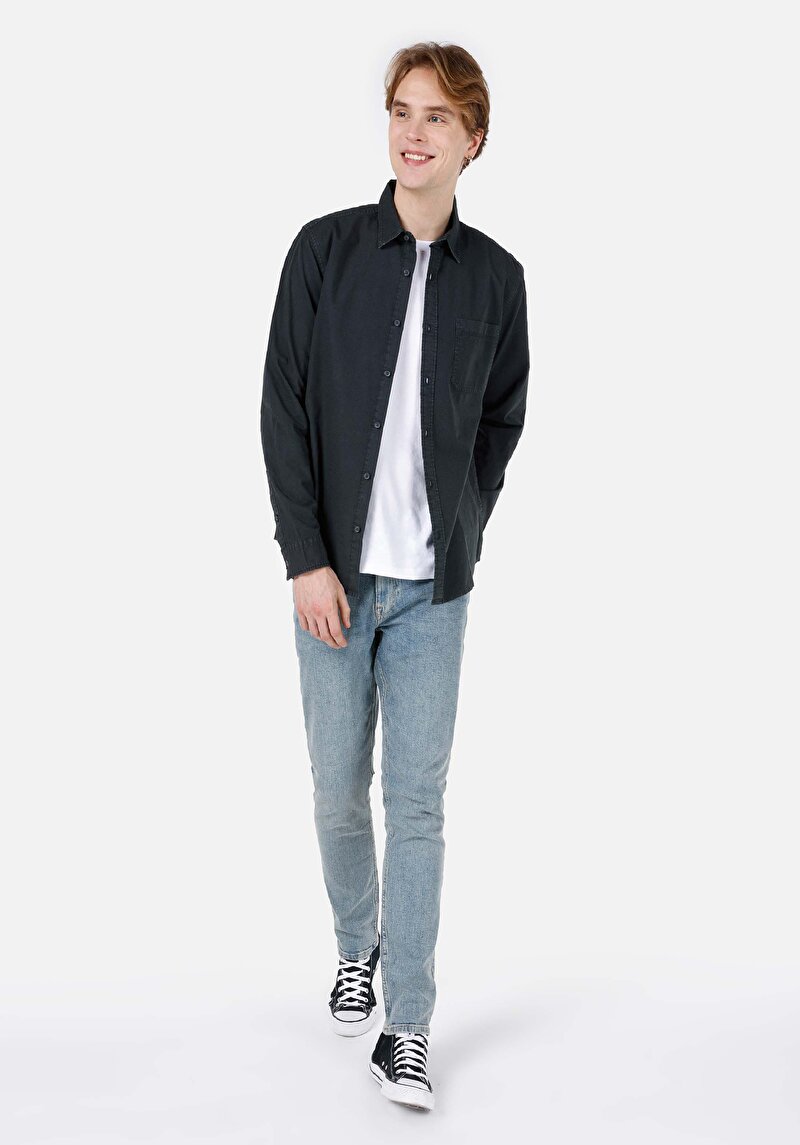 Imagine a Camasa Cu Maneca Lunga De Barbati Antracit Slim Fit Cl1066942