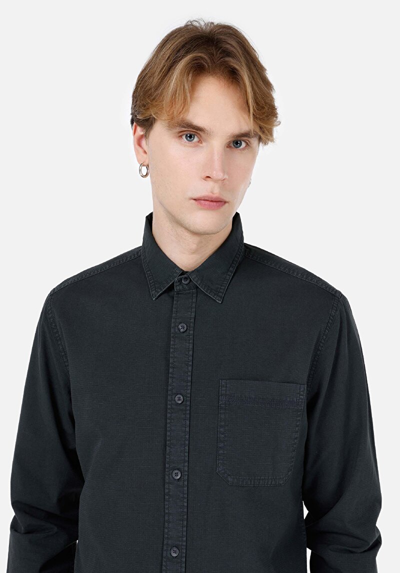 Afișați detalii pentru Camasa Cu Maneca Lunga De Barbati Antracit Slim Fit  Cl1066942