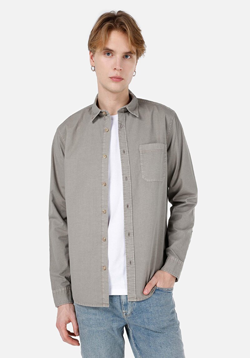 Imagine a Cămașă Slim Fit Cămașă Dreaptă Bărbați Verde Cămașă Cu Manșon Lung