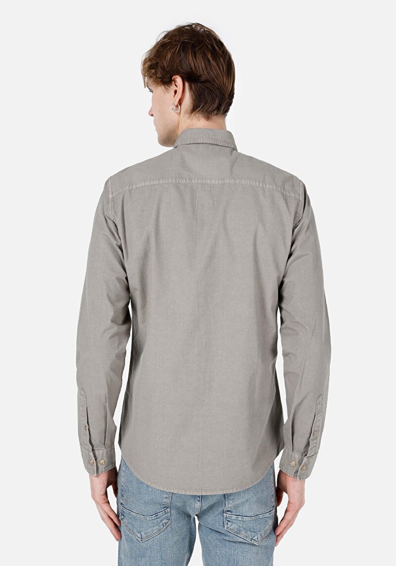 Imagine a Cămașă Slim Fit Cămașă Dreaptă Bărbați Verde Cămașă Cu Manșon Lung