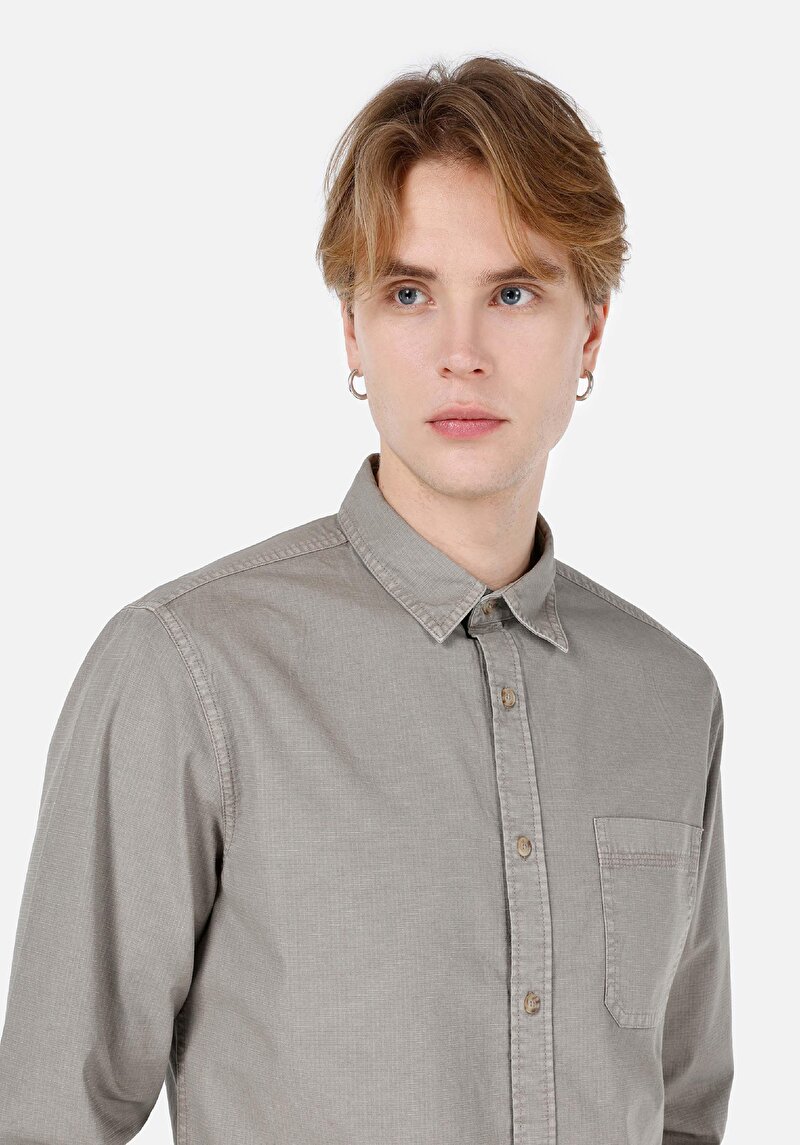 Imagine a Cămașă Slim Fit Cămașă Dreaptă Bărbați Verde Cămașă Cu Manșon Lung