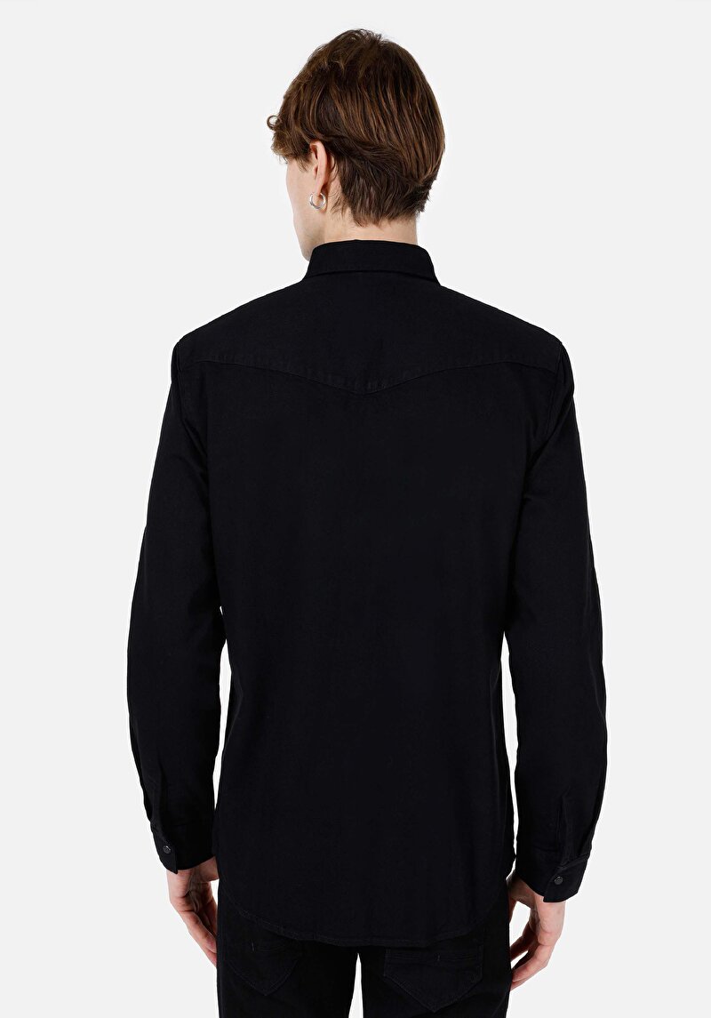 Afișați detalii pentru Regular Fit Classic Collar Cămașă Albastră Cu Mânecă Lungă Pentru Bărbați