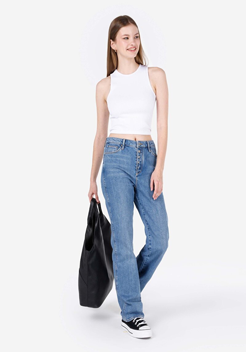 Afișați detalii pentru Maiou Alb Slim Fit Pentru Femei