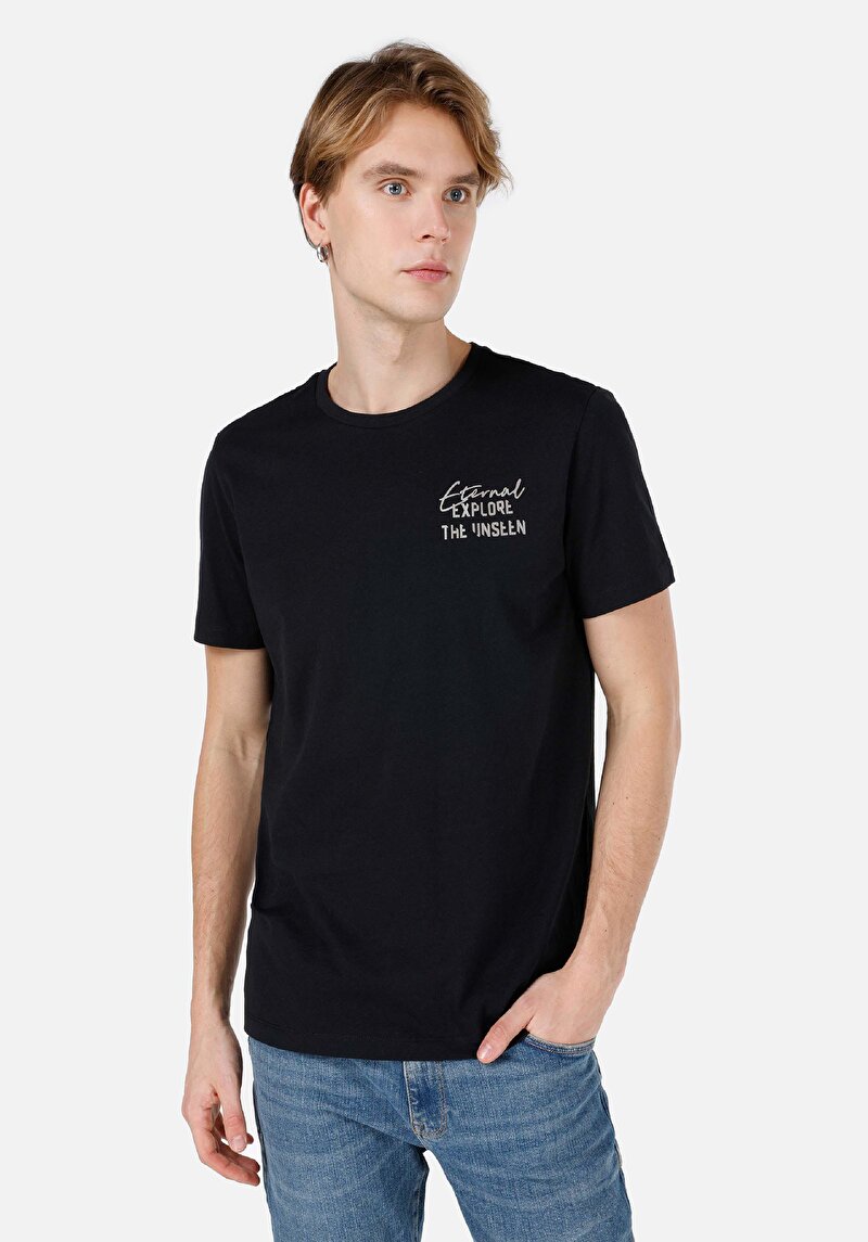 Imagine a Tricou Cu Maneca Scurta De Barbati Negru Regular Fit  Cl1066765