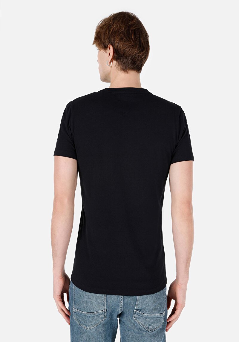 Afișați detalii pentru Tricou Cu Maneca Scurta De Barbati Negru Slim Fit  Cl1067646