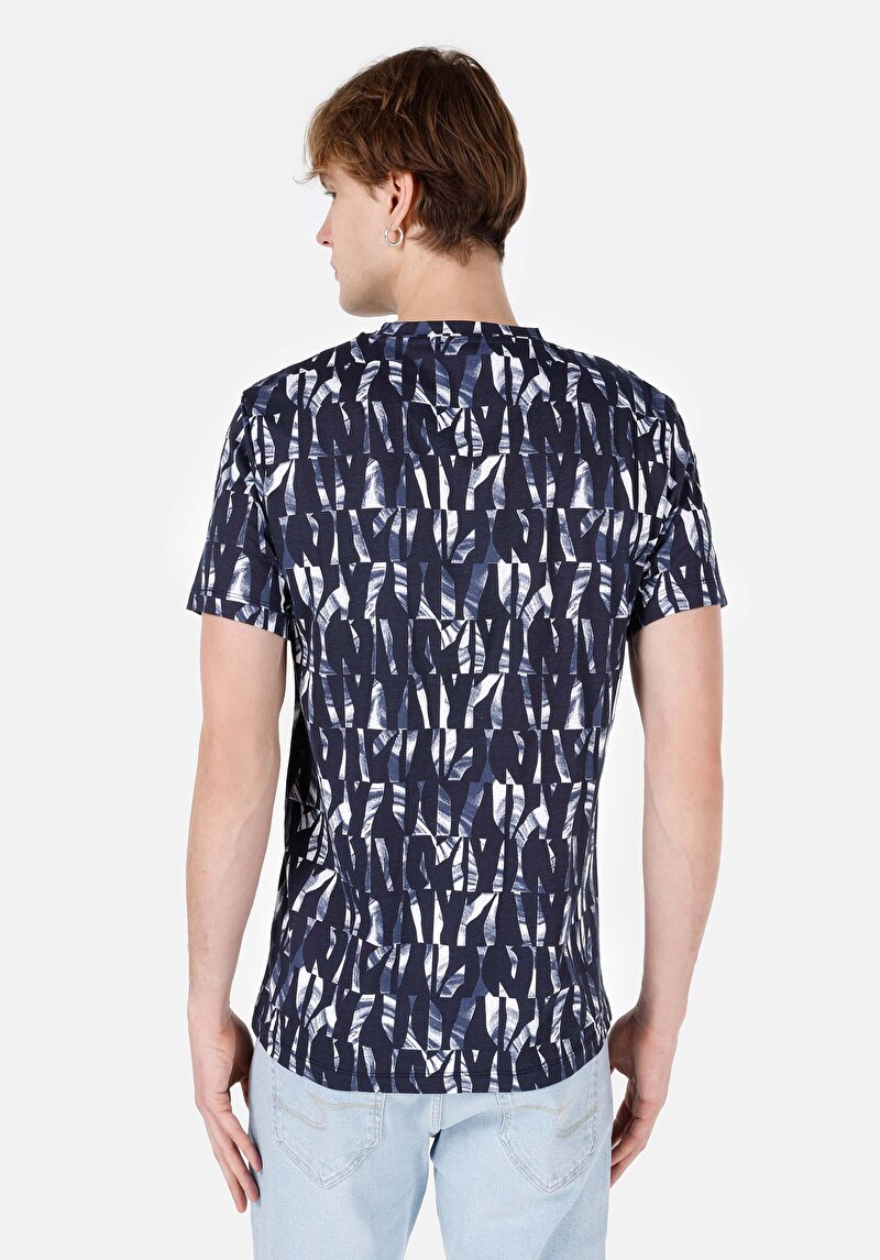 Afișați detalii pentru Tricou Cu Maneca Scurta De Barbati Albastru Marin Regular Fit  Cl1068417