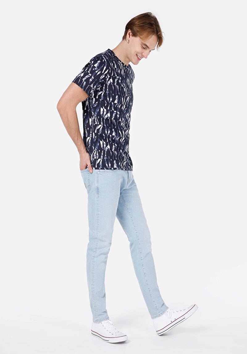 Afișați detalii pentru Tricou Cu Maneca Scurta De Barbati Albastru Marin Regular Fit  Cl1068417