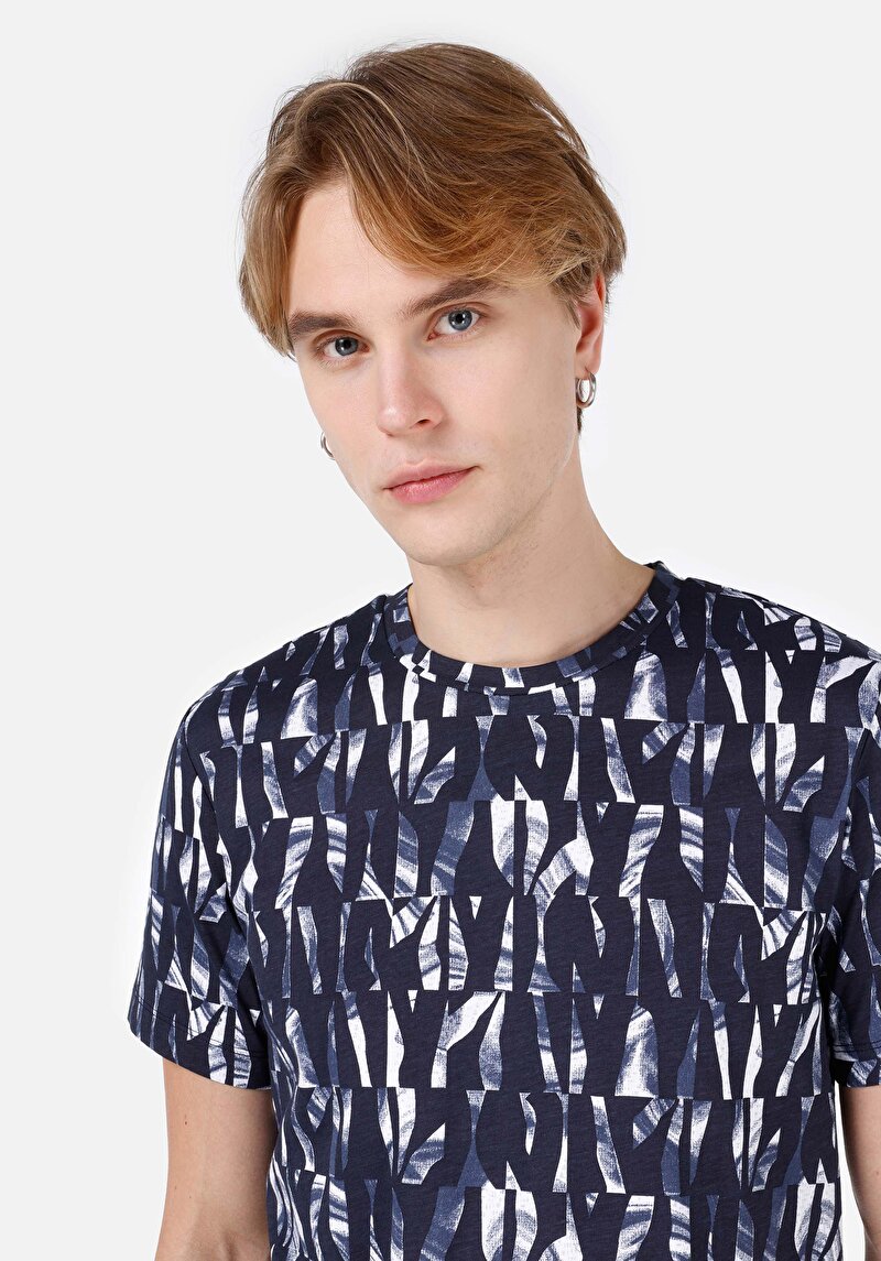 Afișați detalii pentru Tricou Cu Maneca Scurta De Barbati Albastru Marin Regular Fit  Cl1068417