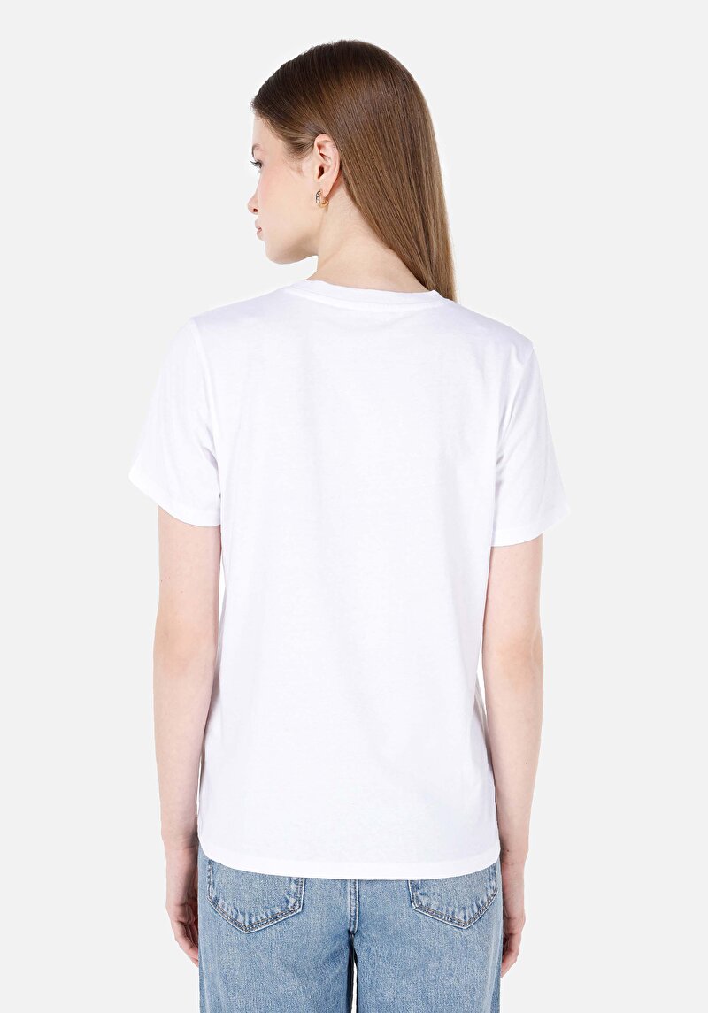 Afișați detalii pentru Tricou Cu Maneca Scurta De Dama Alb Regular Fit  Cl1069142