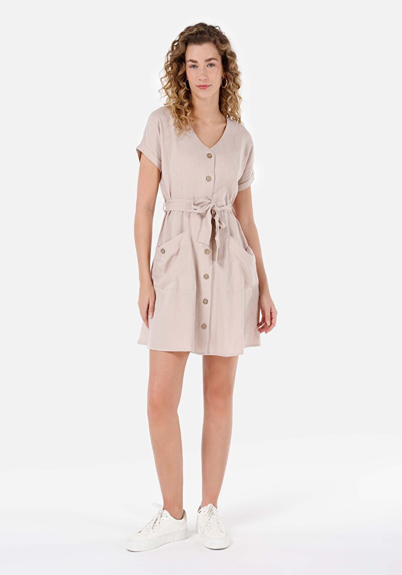 Imagine a Rochie Bej Pentru Femei Regular Fit