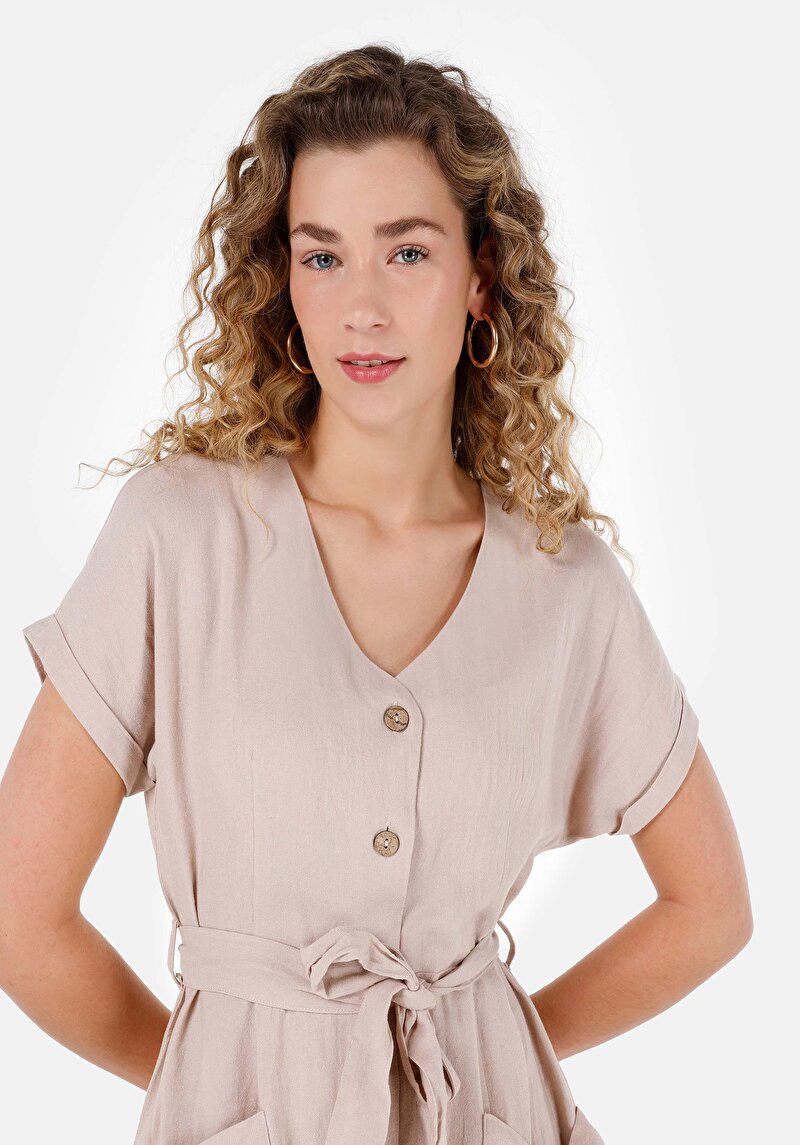 Imagine a Rochie Bej Pentru Femei Regular Fit