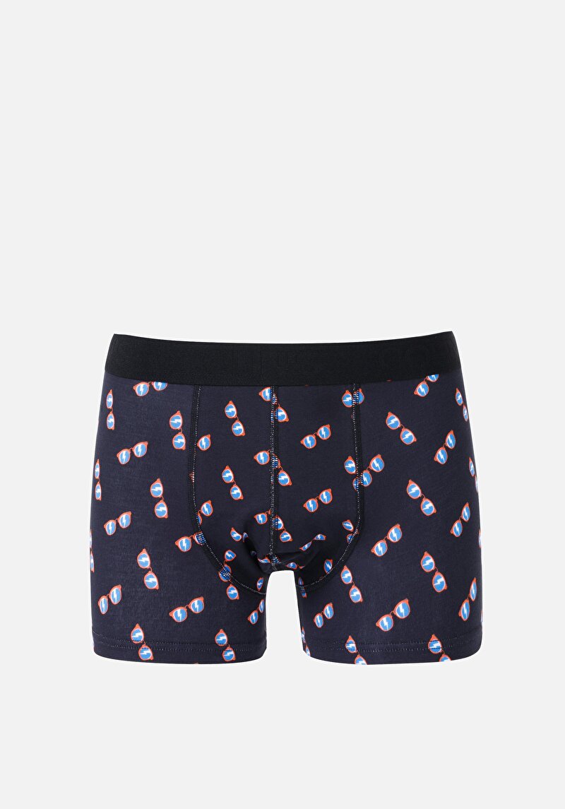 Imagine a Modern Fit Imprimat Boxer Bleumarin Pentru Bărbați