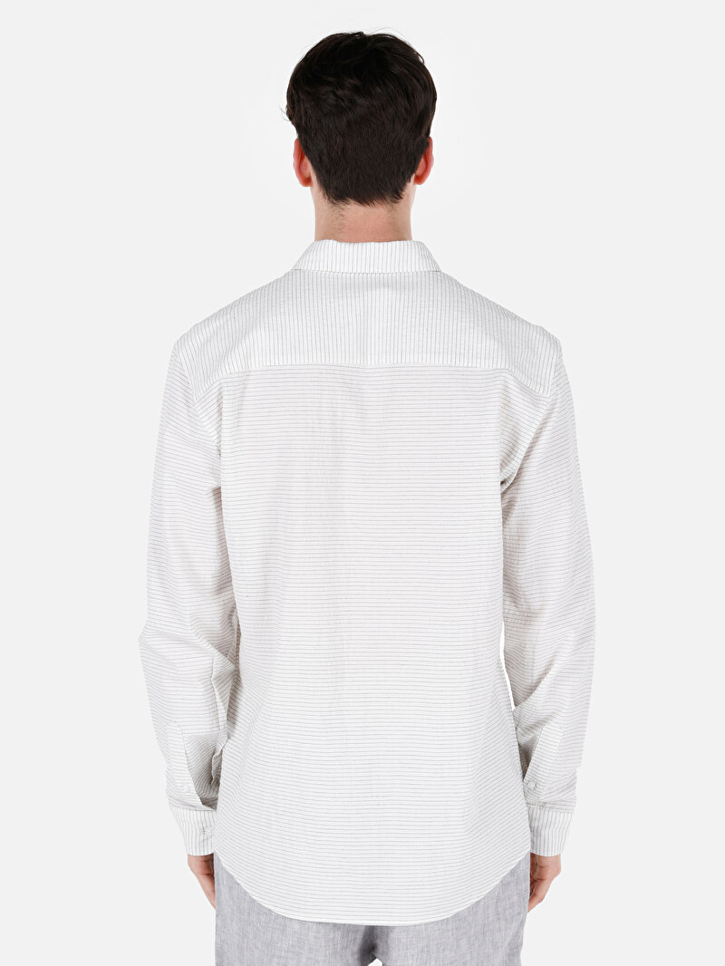 Imagine a Camasa Cu Maneca Lunga De Barbati Alb Regular Fit Cl1069469