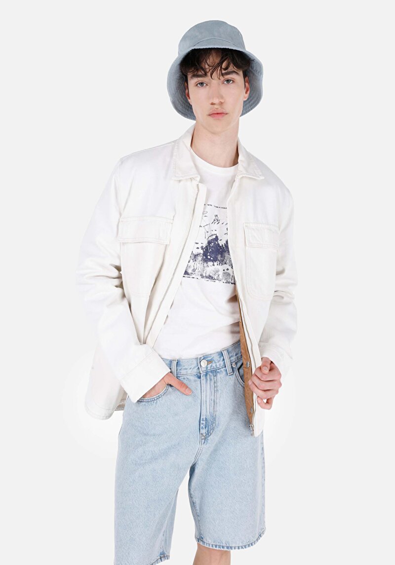 Imagine a Jachetă Din Denim Pentru Bărbați Cu Fermoar