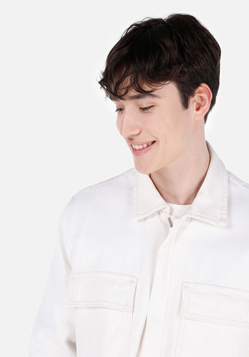 Afișați detalii pentru Jachetă Din Denim Pentru Bărbați Cu Fermoar