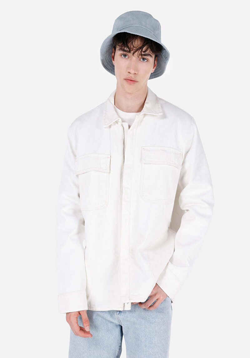 Afișați detalii pentru Jachetă Din Denim Pentru Bărbați Cu Fermoar