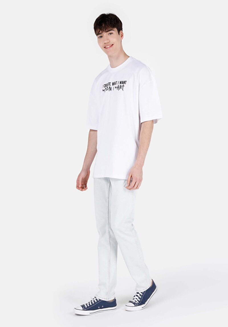 Imagine a Blugi İndigo Deschiși Pentru Bărbați Cu Talie Joasă