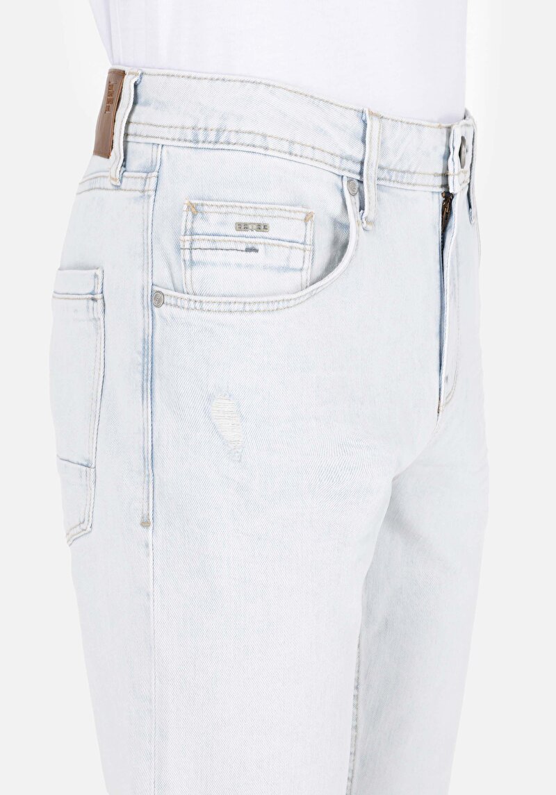 Afișați detalii pentru Blugi İndigo Deschiși Pentru Bărbați Cu Talie Joasă