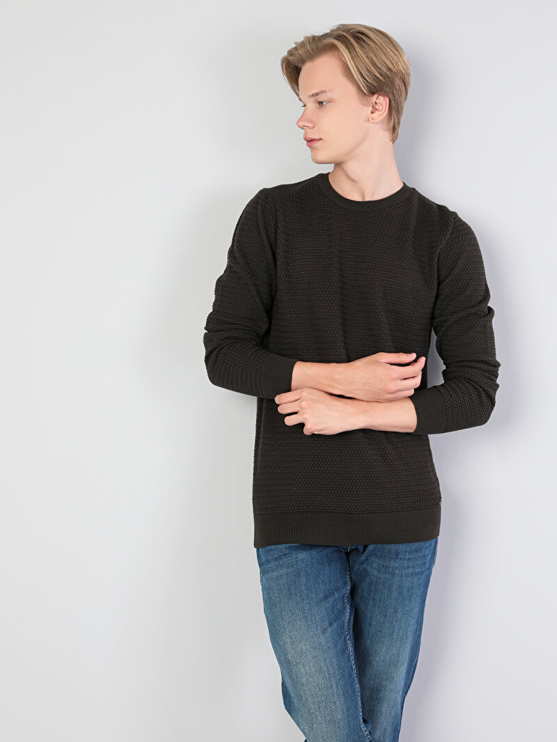 Afișați detalii pentru Pulover De Barbati Kaki Regular Fit  Cl1044261