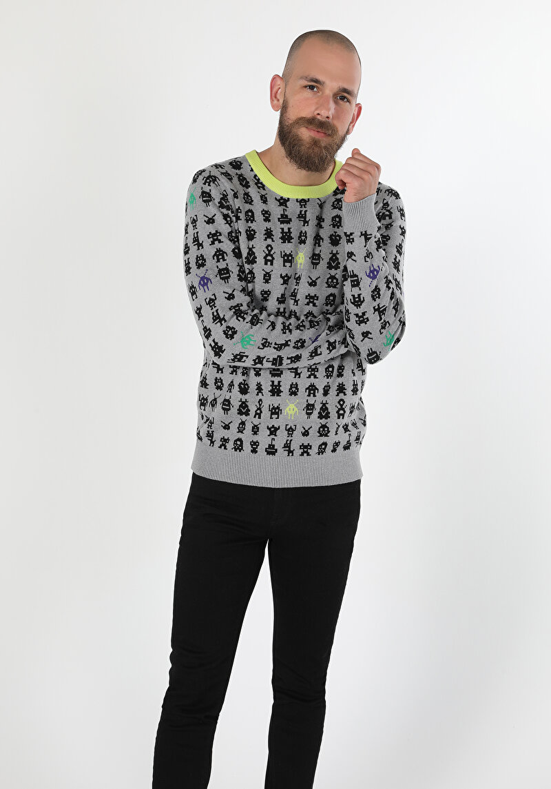 Afișați detalii pentru Pulover De Barbati Gri Regular Fit  Cl1060067