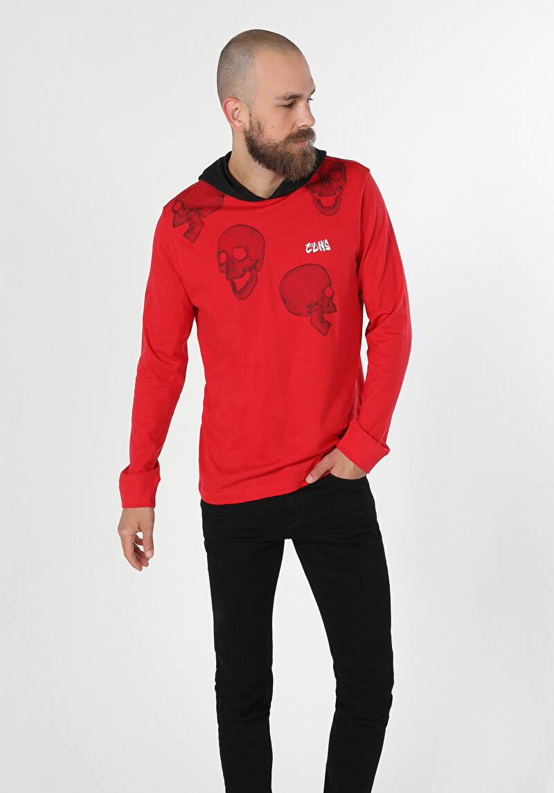 Afișați detalii pentru Tricou Cu Maneca Lunga De Barbati Roşu Regular Fit  Cl1060476