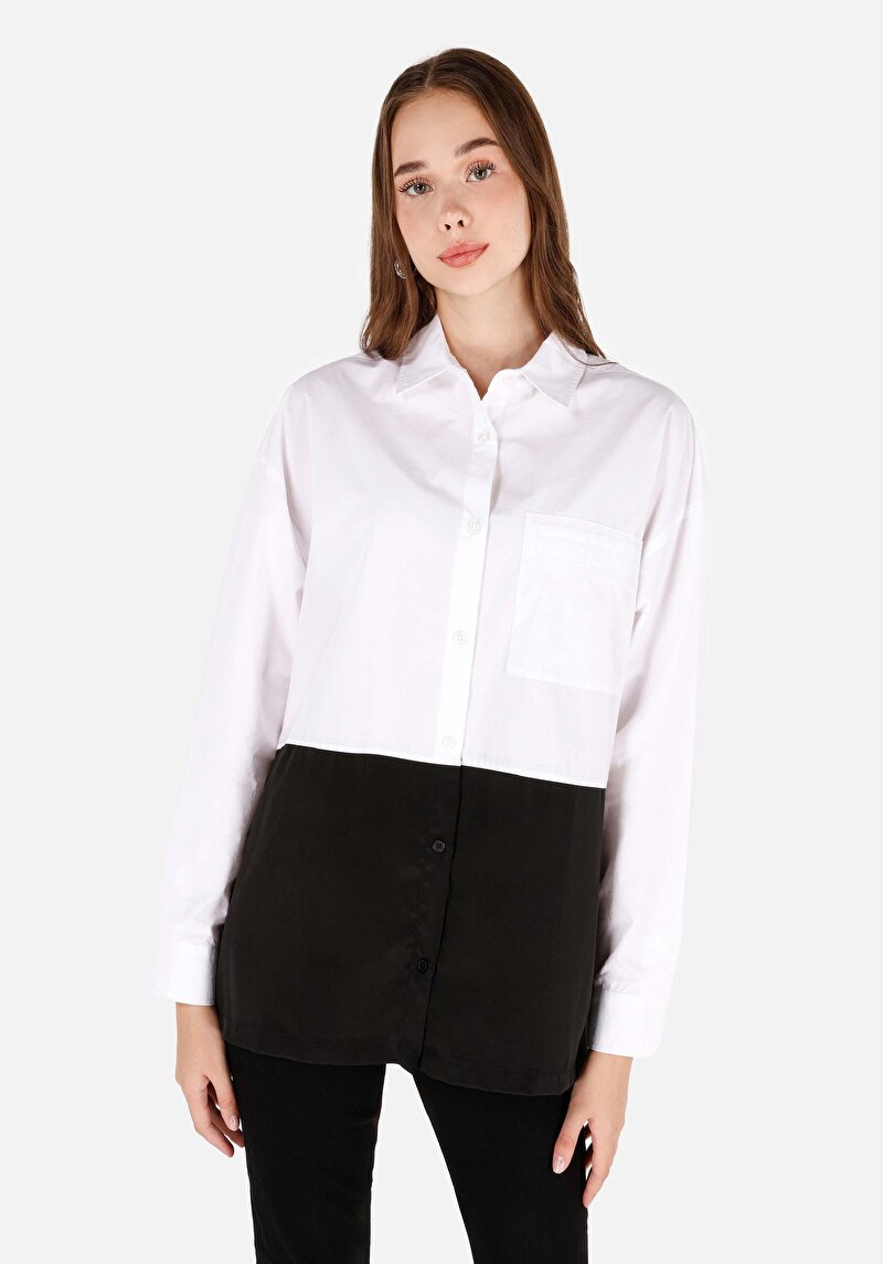 Imagine a Cămașă Cu Gât Pentru Femei Cămașă Albă Cu Mânecă Lungă Pentru Femei