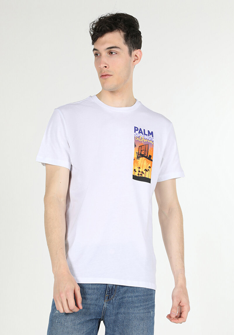 Afișați detalii pentru Tricou Cu Maneca Scurta De Barbati Alb Comfort Fit  Cl1058662