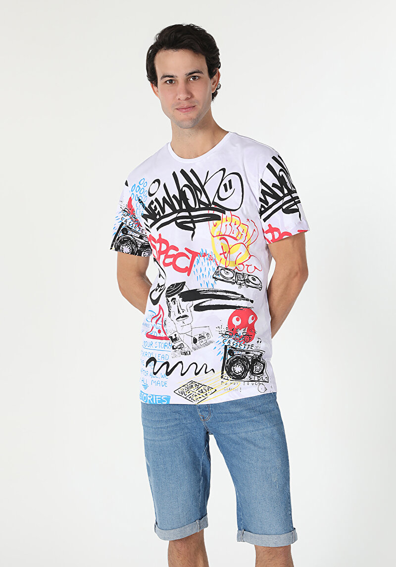 Afișați detalii pentru Tricou Cu Maneca Scurta De Barbati Multicolor Comfort Fit  Cl1058686