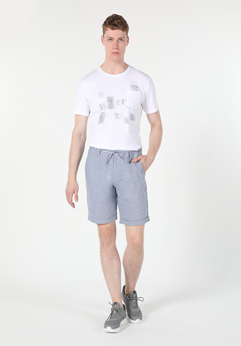 Afișați detalii pentru Short / Pantaloni Scurti De Barbati Albastru Regular Fit  Cl1059318