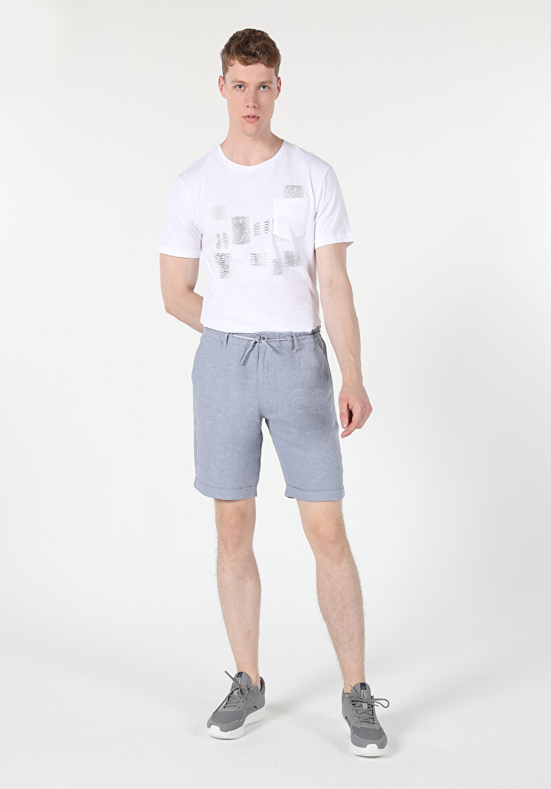 Afișați detalii pentru Short / Pantaloni Scurti De Barbati Albastru Regular Fit  Cl1059318