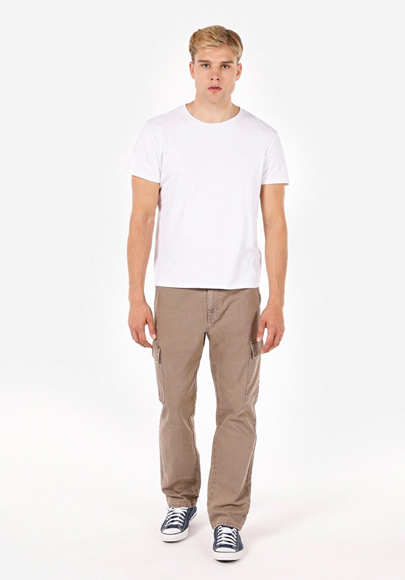 Afișați detalii pentru Pantaloni De Barbati Bej Comfort Fit 100% Bumbac Cl1069753