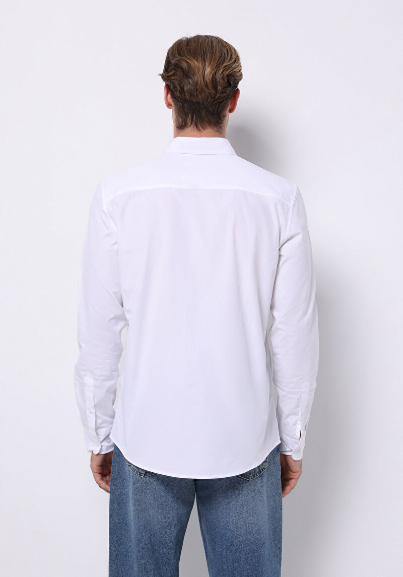 Imagine a Camasa Cu Maneca Lunga De Barbati Alb Slim Fit Cl1070376