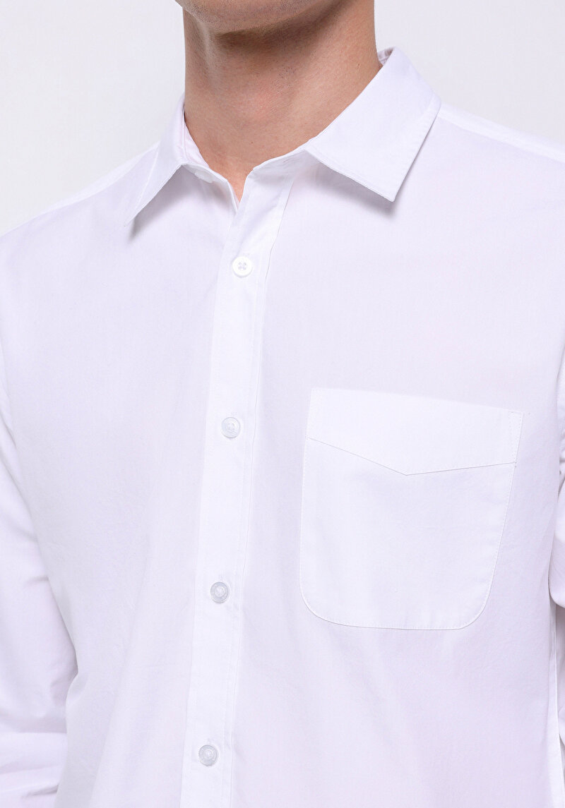 Afișați detalii pentru Camasa Cu Maneca Lunga De Barbati Alb Slim Fit  Cl1070376