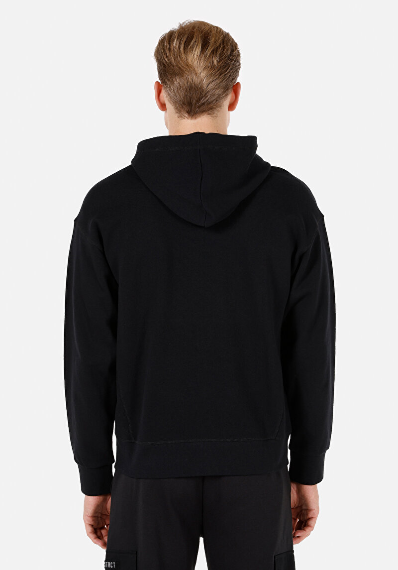 Afișați detalii pentru Hanorac / Bluza De Barbati Negru Oversize Fit  Cl1070807