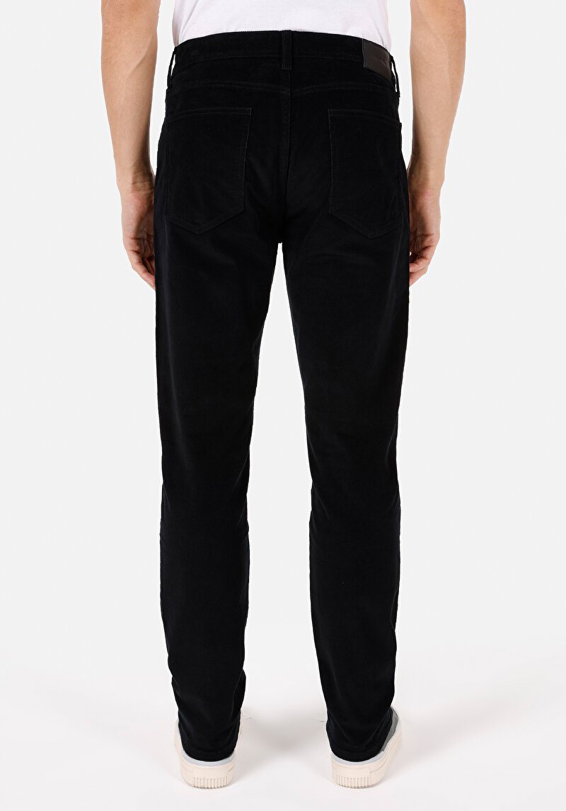 Afișați detalii pentru Regular Fit Talie Medie Picior Drept Pantaloni Negri Pentru Bărbați